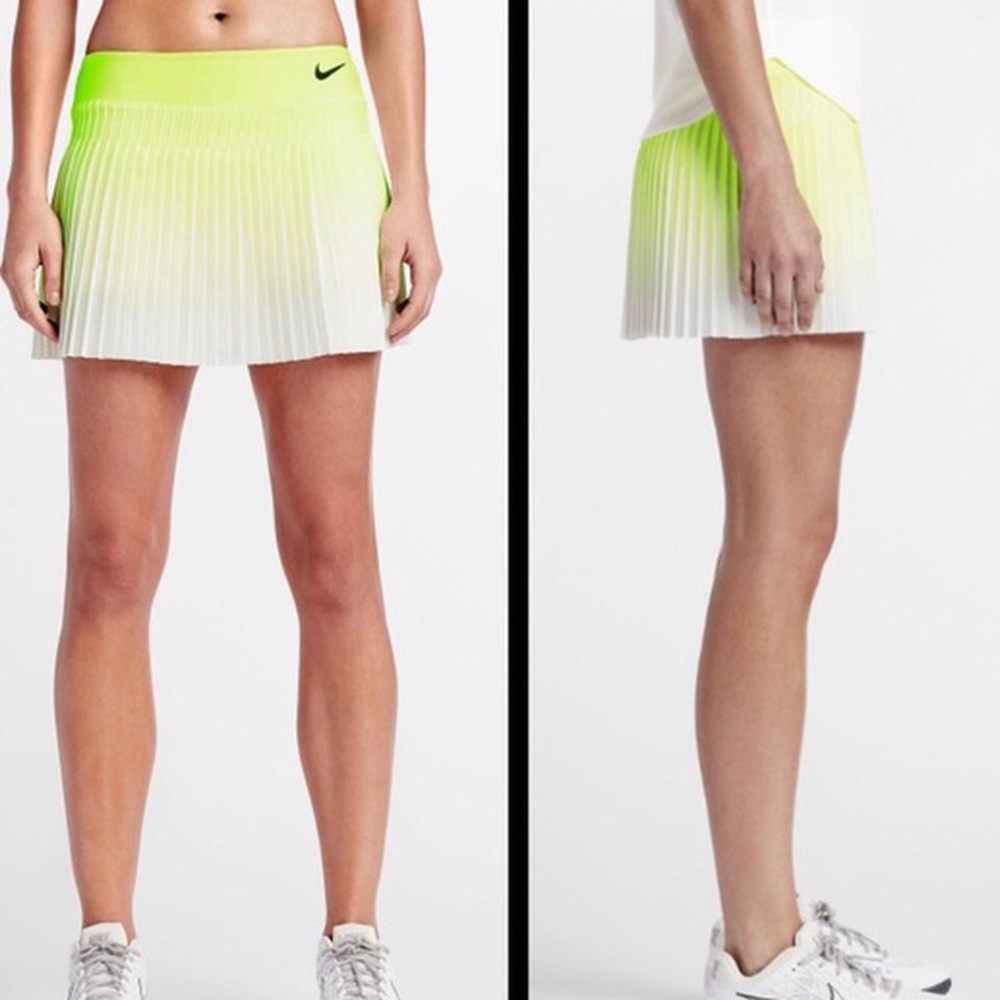 Nike Victory Court Royal White Neon Yellow Ombré tennis skirt